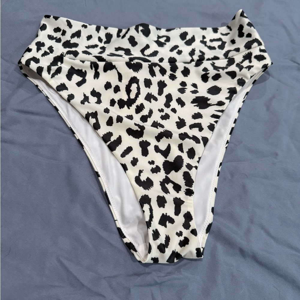 Aerie High Cut Cheeky Leopard Print Bikini Bottom